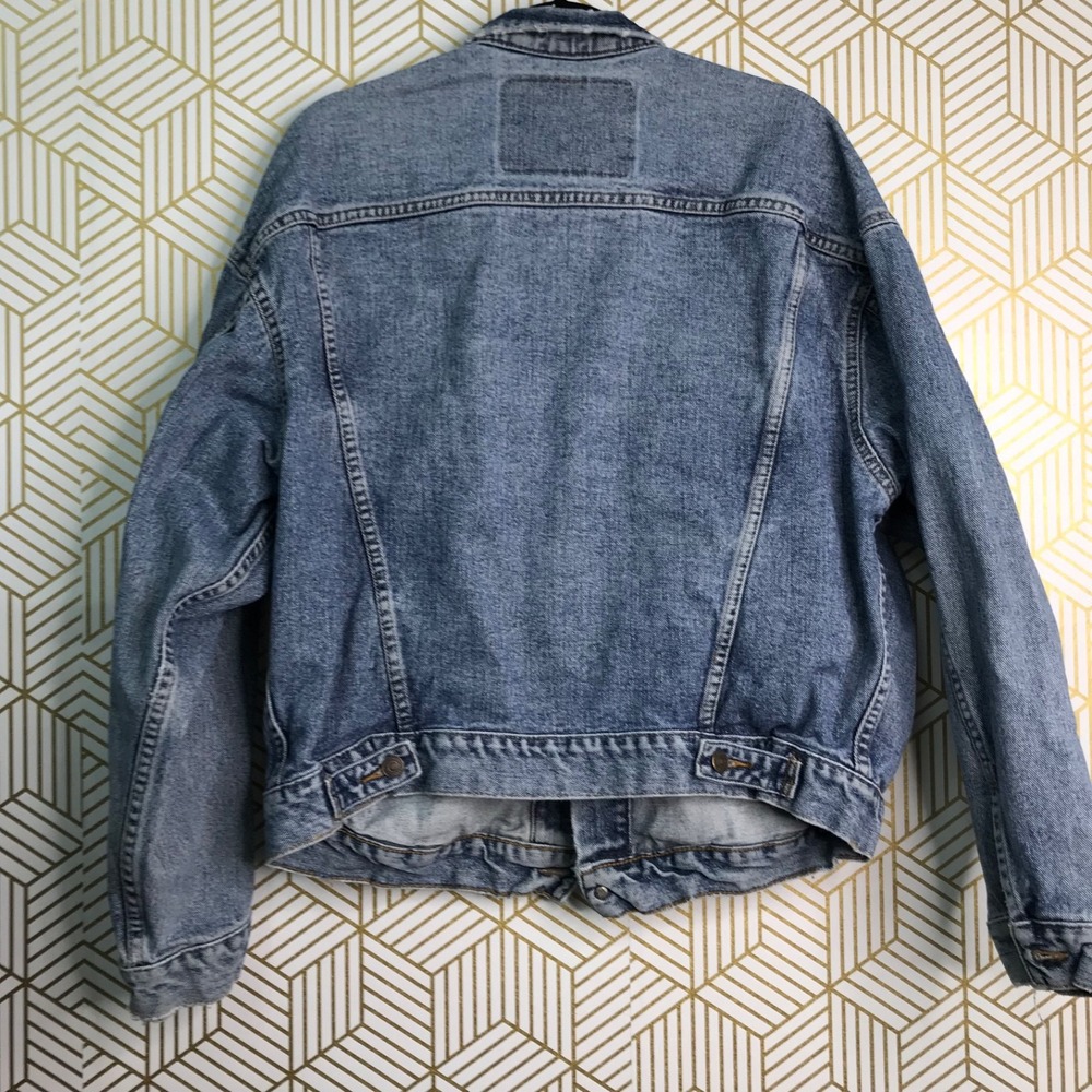 Vtg Levi's Mens Trucker Denim Jacket XL? Blue Cotton Button Front Pockets - Picture 3 of 9